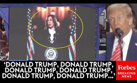 JUST IN: Trump Plays Supercut Of Kamala Harris Talking About Him In 'Closing Argument'