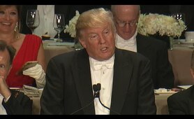 Trump roasts Clinton at Al Smith charity dinner